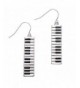 PammyJ Silvertone Keyboard Dangle Earrings