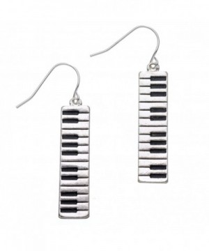 PammyJ Silvertone Keyboard Dangle Earrings