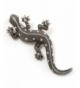 Vintage Diamante Lizard Brooch Silver