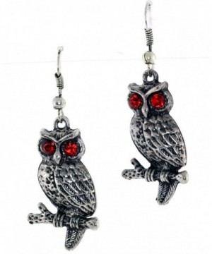 Silver Toned Earrings Crystal Eyes