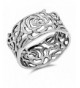 Womens Flower Cutout Sterling Silver