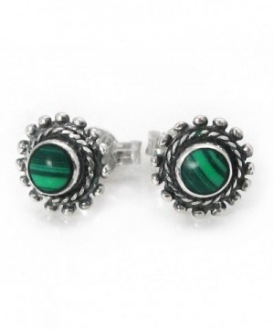 Sterling Silver Everyday Earrings Malachite