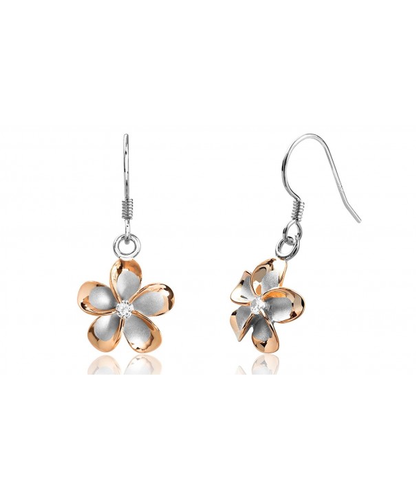 Sterling Silver Plated Plumeria Earrings