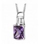 Amethyst Pendant Necklace Sterling Rhodium