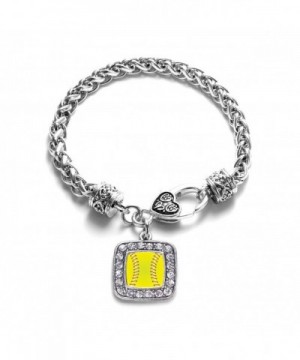 Softball Classic Silver Crystal Bracelet