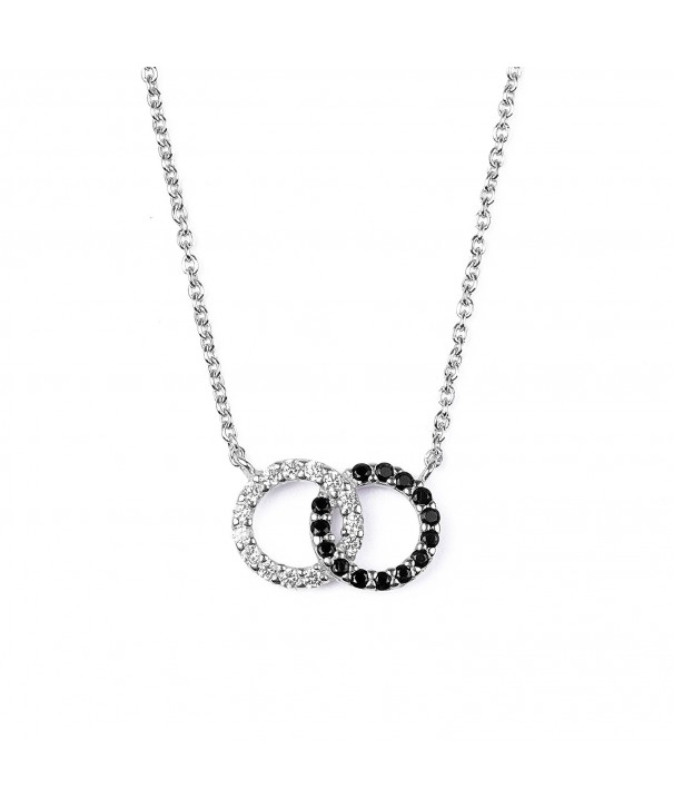 Sterling Zirconia Interlocking Circles Necklace