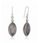 Sterling Labradorite Gemstone Marquise Earrings