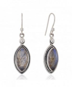 Sterling Labradorite Gemstone Marquise Earrings