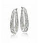 Silver Tone Crystal Inside Out Earrings