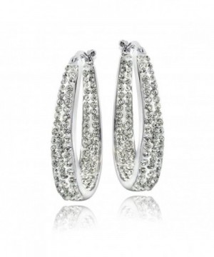 Silver Tone Crystal Inside Out Earrings