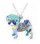 Bonsny Enamel Necklace Bulldog pendant