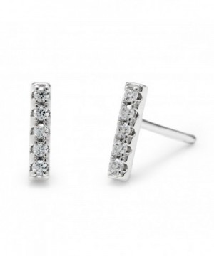 CZ Bar Sterling Silver Studs