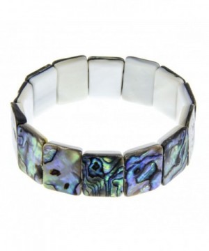 PammyJ Abalone Square Stretch Bracelet