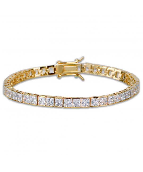 Tennis Square Simulated Diamond Bracelet