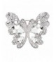 BriLove Wedding Teardrop Butterfly Silver Tone