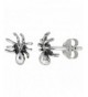 Tiny Sterling Silver Spider Earrings