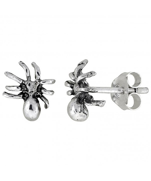 Tiny Sterling Silver Spider Earrings