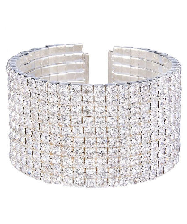 EleQueen Silver tone Austian Crystal Bracelet