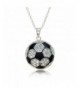 Soccer Necklace Silvertone Crystals PammyJ