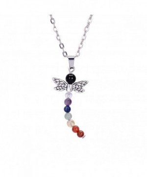 Handmade Gemstone Dragonfly Pendant Necklace