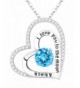 Aquamarine Swarovski Birthstone Necklace Anniversary