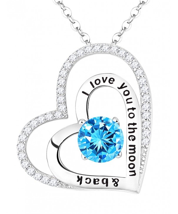 Aquamarine Swarovski Birthstone Necklace Anniversary