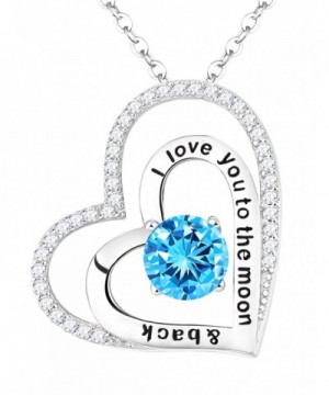 Aquamarine Swarovski Birthstone Necklace Anniversary