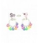 Pair Colorful Rainbow Peace Earrings