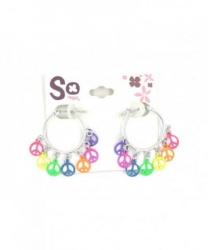 Pair Colorful Rainbow Peace Earrings