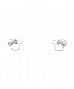 White Gold Mouse Earrings Screw