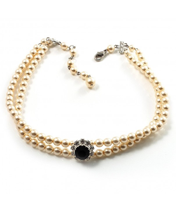 Imitation Wedding Necklace Jet Black Central