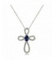 Sterling Created Sapphire Infinity Necklace