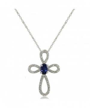 Sterling Created Sapphire Infinity Necklace