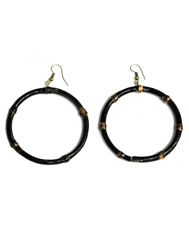 Bamboo Large Diameter Earrings Burnt