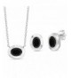 Black Sterling Silver Pendant Earrings