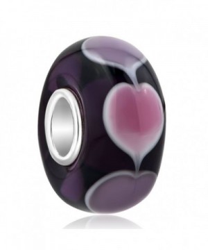 LovelyCharms Purple Murano Sterling Bracelets