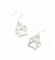 Silver Paw Print Charm Earrings