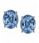 Star Simulated Aquamarine Earrings Sterling