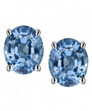 Star Simulated Aquamarine Earrings Sterling