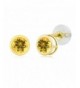 0 52 Round Yellow Citrine Earrings
