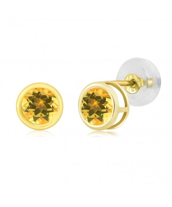 0 52 Round Yellow Citrine Earrings