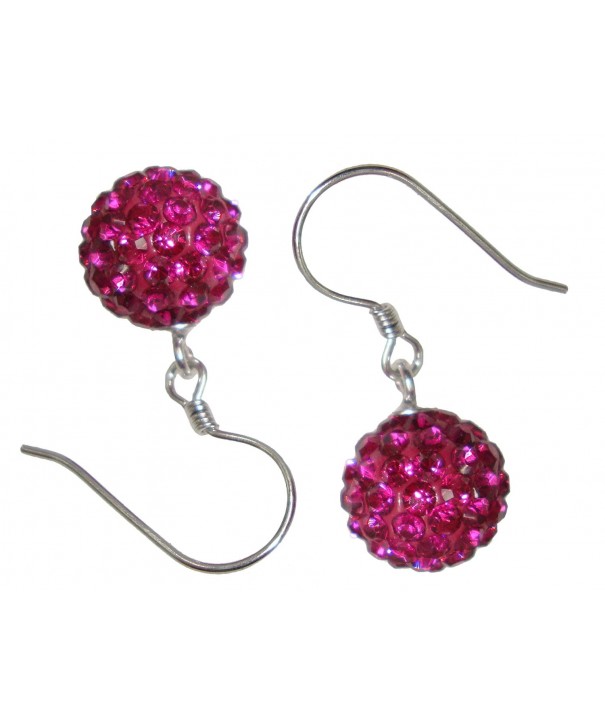 TTjewelry Sterling Zirconia Earrings Purple Red