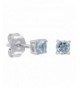 Aquamarine Stud Earrings Sterling Silver