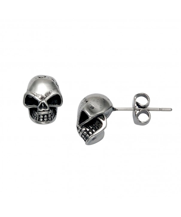 Stainless Steel Skull Stud Earrings