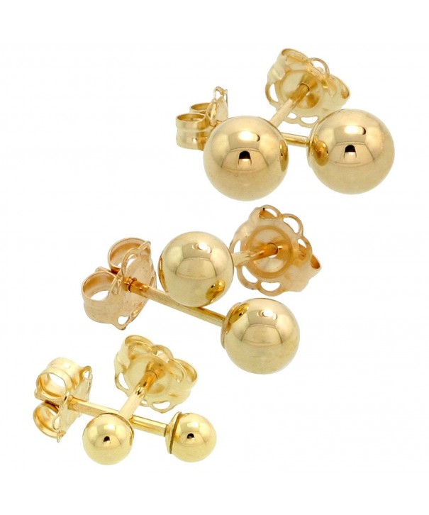 3 Pair Gold Earrings Cartilage Studs