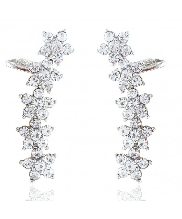 Boderier Earring Crystal Flowers Hypoallergenic