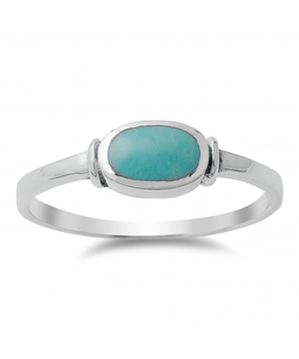 Womens Simulated Turquoise Sterling Silver