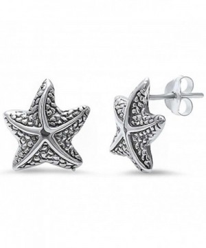 Starfish Earrings Sterling Nautical Jewelry