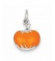 Sterling Silver Orange Enameled Pumpkin
