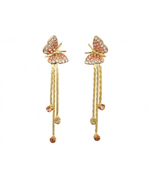 Yidarton Jewelry Rhinestone Butterfly Earring